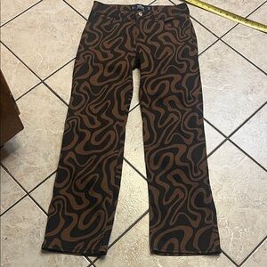 Hollister Retro Brown and Black Patterned DAD Jeans W25 NWOT